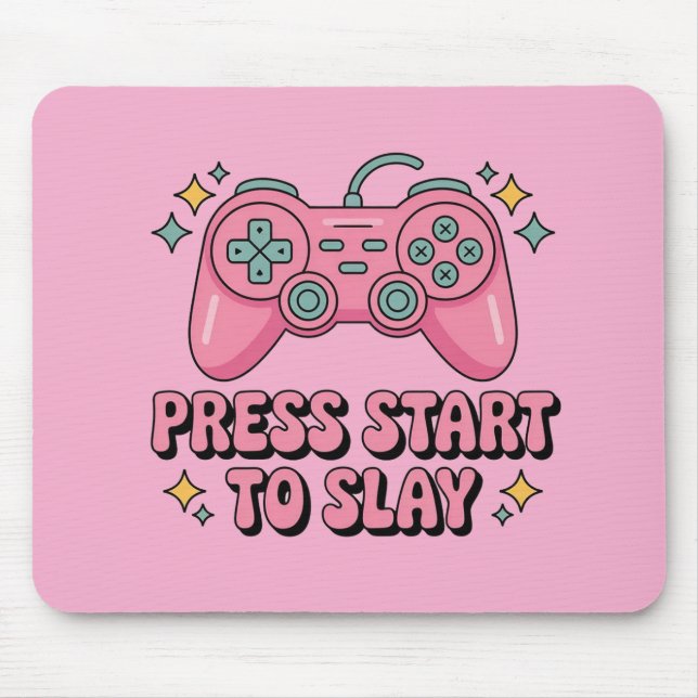 Drücken Sie auf Slay - Gamer Girl Kawaii Mousepad (Vorne)