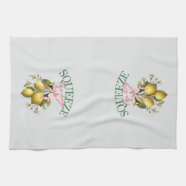 Drücken Sie den Tag Vintag Lemon Botanical Geschirrtuch (Horizontal)