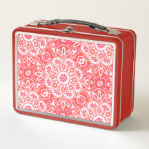 Drucken Sie die Lunch-Box mit roten Tile