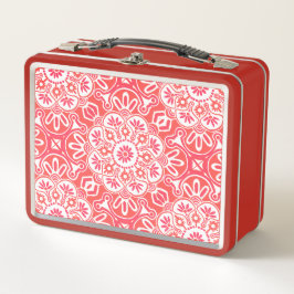 Drucken Sie die Lunch-Box mit roten Tile Metall Brotdose