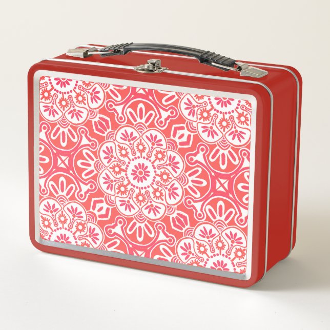 Drucken Sie die Lunch-Box mit roten Tile Metall Brotdose (Vorderseite)