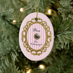Drücken Sie für Champagner Pink Gold Barock Festli Keramik Ornament