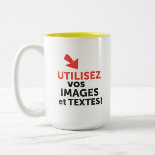 Drucken Sie Ihre DIY-Designs online auf Französisc Zweifarbige Tasse