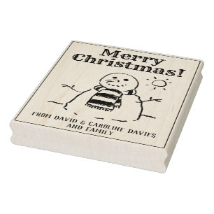 Drucken Sie Ihre eigenen Snowman-Weihnachtskarten Gummistempel