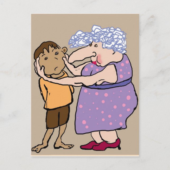 Drücken Sie Ihre Wangen Postkarte (Vorderseite)