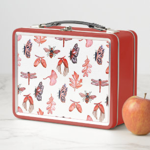 Drucken Sie Lunch-Box mit Roter Natur Metall Brotdose