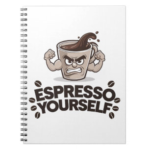 Drücken Sie Sich Aus - Lustiges Kaffee-Liebhaber-D Notizblock