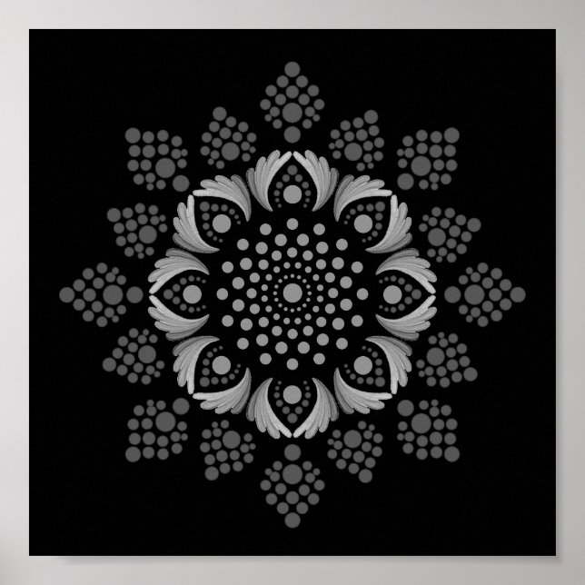 Drucken Sie sich ein eigenes Mandala Template Post Poster (Vorne)