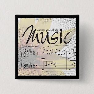 Drücken Sie sich mit Musik-Knopf aus Button