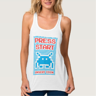 Drücken Sie Start, Münze einfügen, Arcade, Geek, G Tank Top