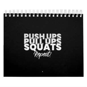 Drücken Sie UPS Pull UPS Squats Wiederholen! Kalender