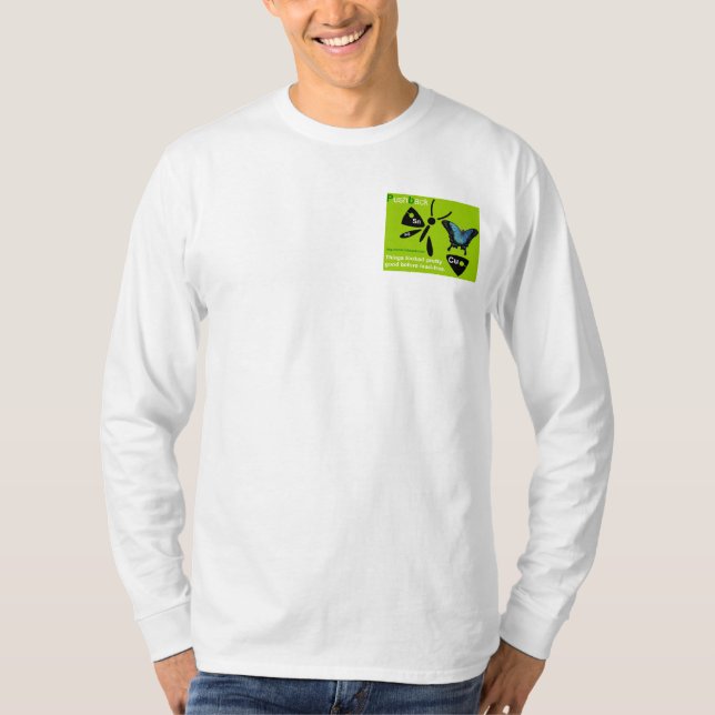 Drücken Sie zurück Logo und Protest T-Shirt (Vorderseite)