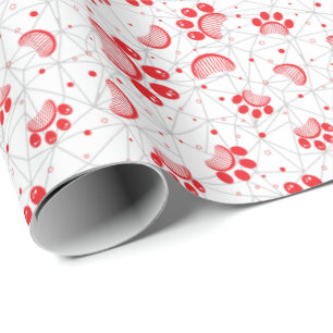Drucken und Grooming Comb-Muster in roter Farbe Geschenkpapier