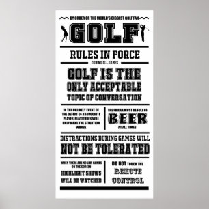 Drucken von Golfregeln Poster