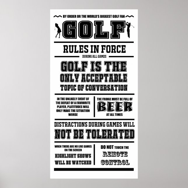 Drucken von Golfregeln Poster (Vorne)