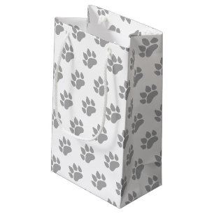 Drucken von grauen Prints auf weißem Hintergrund Kleine Geschenktüte