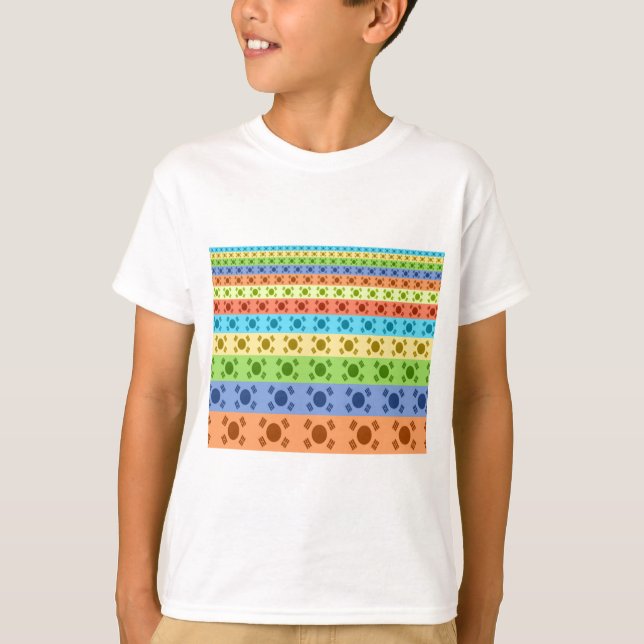 Drucken von mehrfarbigen koreanischen Flaggen T-Shirt (Vorderseite)