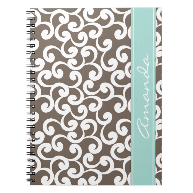 Drucken von Mocha- und Mini-Mit Monogramm Elemente Notizblock (Vorderseite)