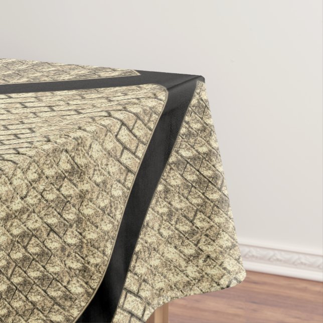 Drucken von rustikalem Design aus Ziegelbeige Tischdecke (Beispiel)