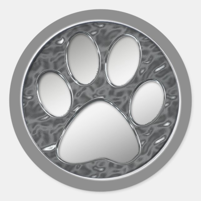 DRUCKEN VON SILBER UND CHROME RUNDER AUFKLEBER (Vorderseite)