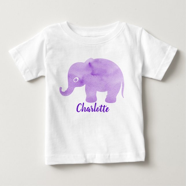 Drucken von Wasserfarben-Elephant-Kassetten indivi Baby T-shirt (Vorderseite)