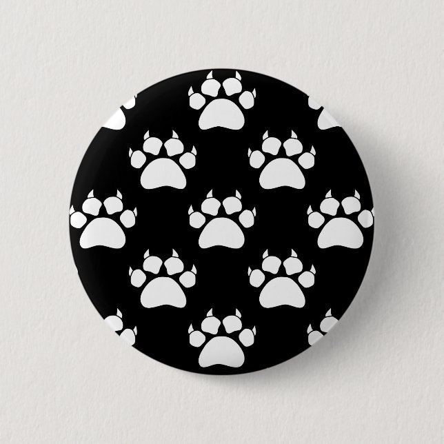 Drucken von weißen Katzenpasten und -mustern Button (Vorderseite)