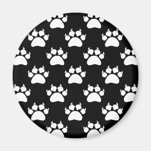 Drucken von weißen Katzenpasten und -mustern Magnet