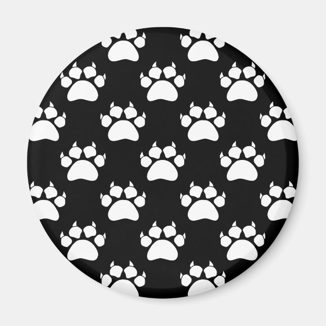 Drucken von weißen Katzenpasten und -mustern Magnet (Vorne)