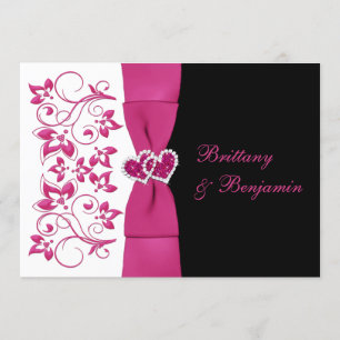 DRUCKENDE RIBBON - Einladung zur Hochzeit in Rosa,