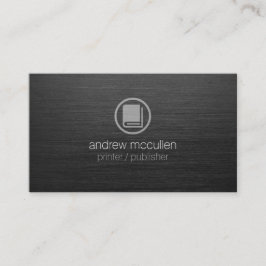Drucker Publisher Book Icon Dark Brushed Metal Visitenkarte