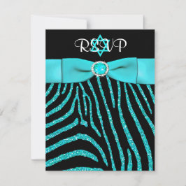 DRUCKER RIBBON Zebra, Blue IMITATS Glitzer RSVP Ka Karte