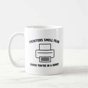 Drucker riechen Angst, wenn Sie Kaffee in Eile tri Kaffeetasse