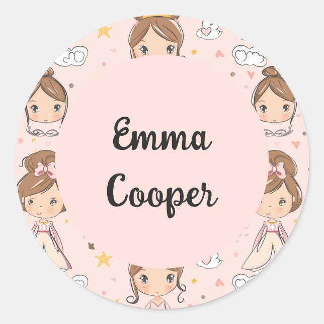 Druckereien & Herz-weiche Pastelle Kinder Runder Aufkleber (Vorderseite)