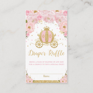 Druckess Carriage Blush Pink Floral Diaper Raffel Begleitkarte