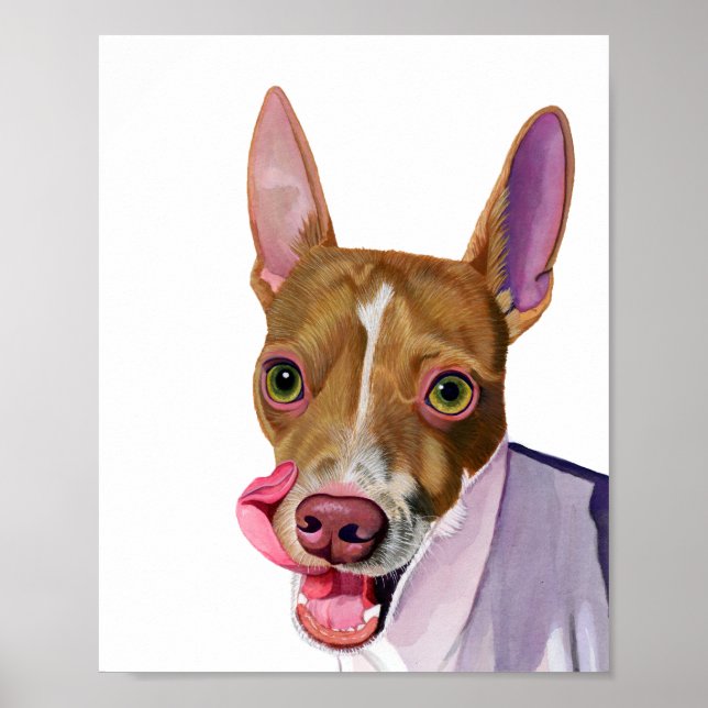 Druckfarben-Hundeschleife Poster (Vorne)