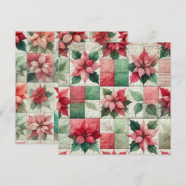 Druckfarben-Patchwork-Poinsettia-Papier Einladung