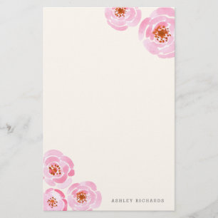 Druckgeschirr mit rosa Rose Briefpapier