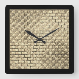 Druckgestaltung der beigen Ziegelwand Quadratische Wanduhr