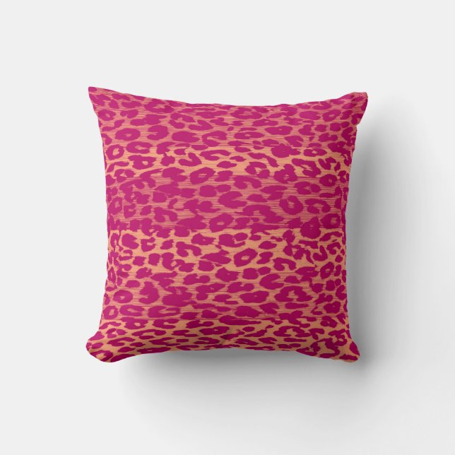 Druckhaube in rosa Leopard Kissen (Vorderseite)