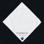 Druckhund mit Druckmaschine wachsen Halstuch<br><div class="desc">Dieser einfache schwarz-weiße Hundepfoto druckt Bandana ist perfekt für Profis der Tierpflege. Alle schwarzen Texte,  die durch Bearbeiten des Designs angepasst werden können,  wo Sie auch Elemente hinzufügen können,  und mehr Text,  wenn Sie möchten,  zusammen mit Vorlagenfeldern,  damit Sie den Text personalisieren können.</div>