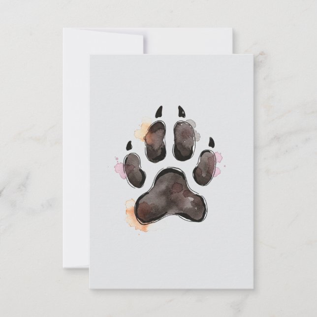 Druckkarte für Wasserfarbenpaw - Druckkarte Dankeskarte (Vorderseite)