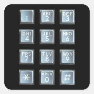 Druckknopf-Tastatur Quadratischer Aufkleber