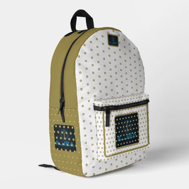 Druckknopfbeutel Bedruckter Rucksack (Rückseitige Ecke links)