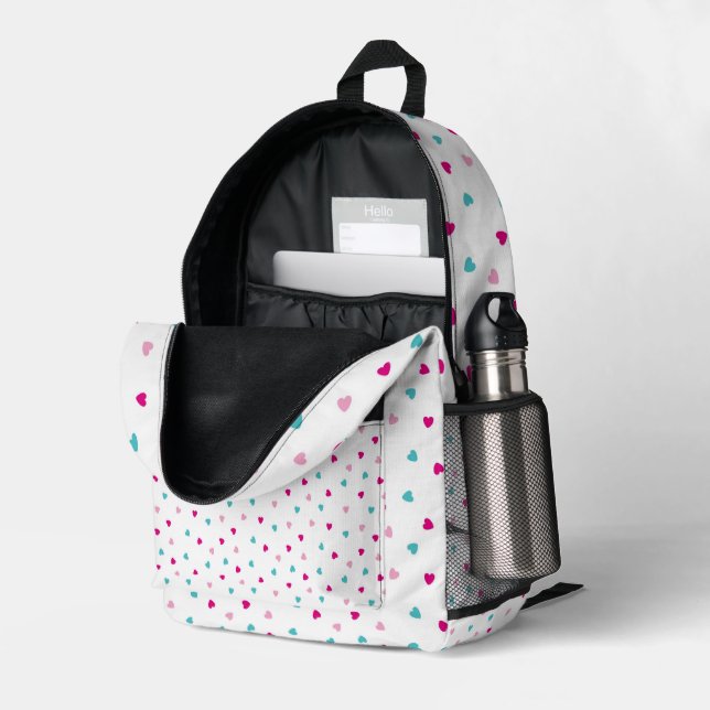 Druckknopfbeutel Bedruckter Rucksack (Rückseitige Ecke links (Offen) )