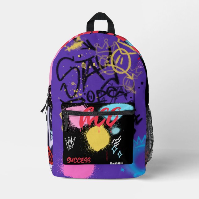 Druckknopfbeutel Bedruckter Rucksack (Vorderseite)
