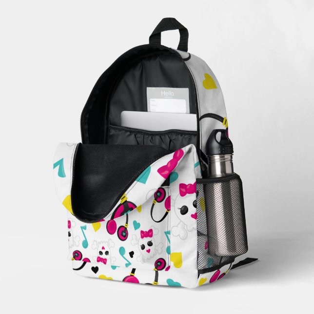 Druckknopfbeutel Bedruckter Rucksack (Rückseitige Ecke links (Offen) )