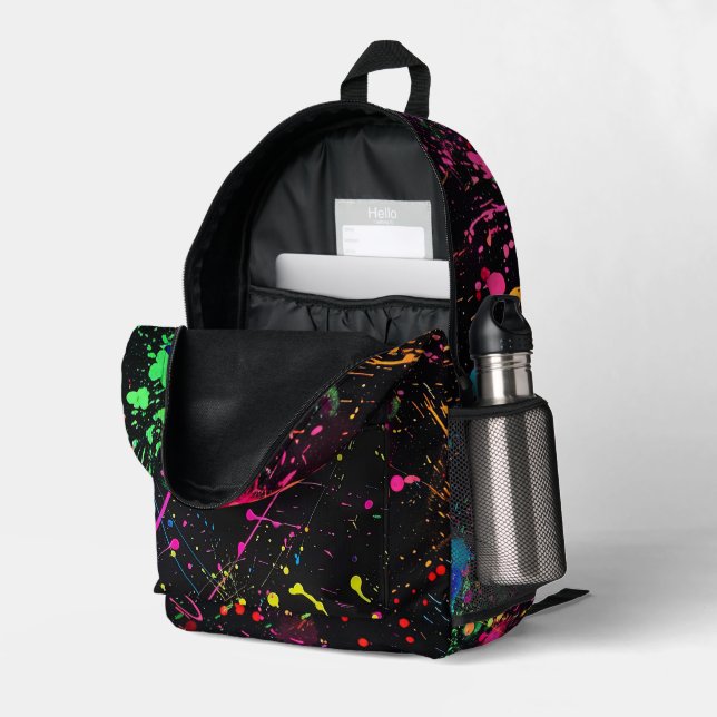 Druckknopfbeutel Bedruckter Rucksack (Rückseitige Ecke links (Offen) )