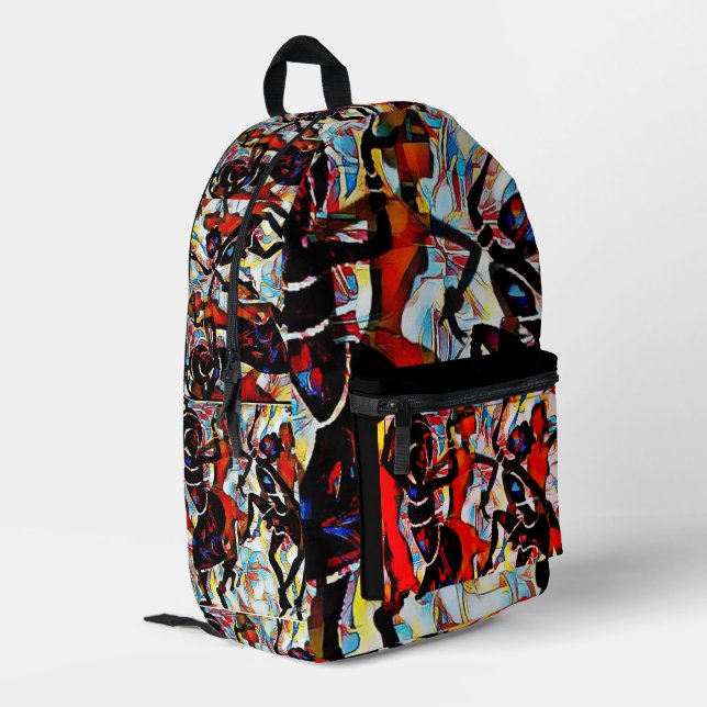 Druckknopfbeutel Bedruckter Rucksack (Rückseitige Ecke links)