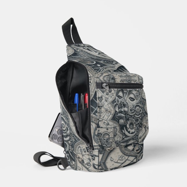 Druckknopfbeutel Crossbody Bag (Offen)