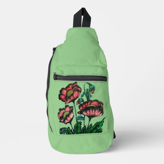 Druckknopfbeutel Crossbody Bag (Vorderseite)